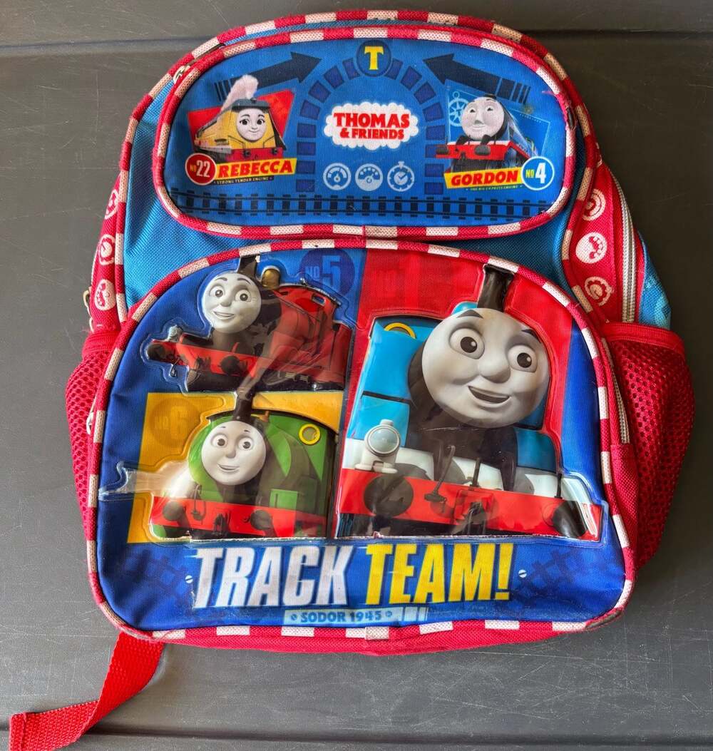 Thomas and Friends Track Team 12 Inch 3D EVA Molded Toddler School Backpack.